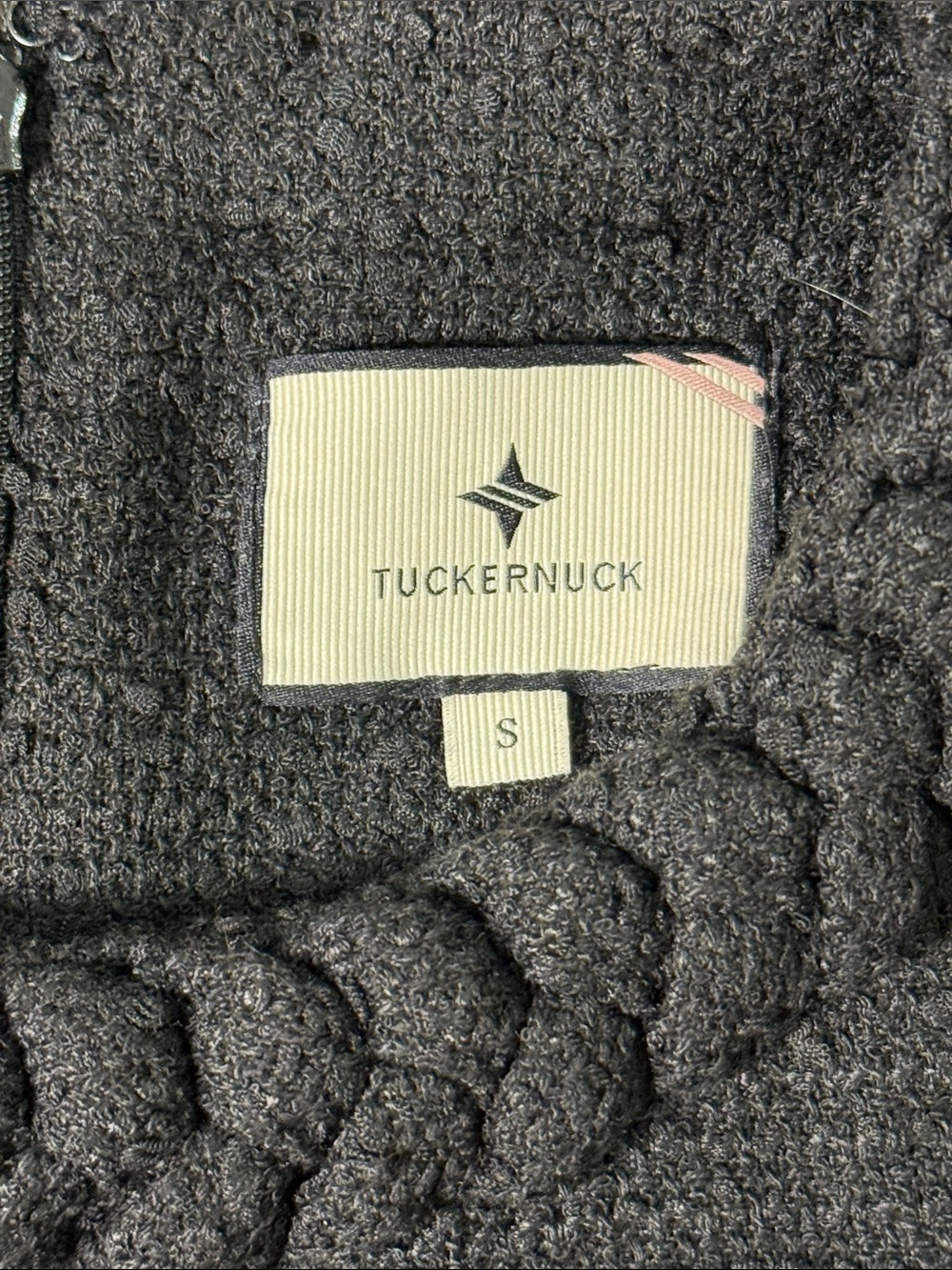 Tuckernuck Jackie Black Tweed Shift Dress Gold Buttons Size S - Picture 8 of 11